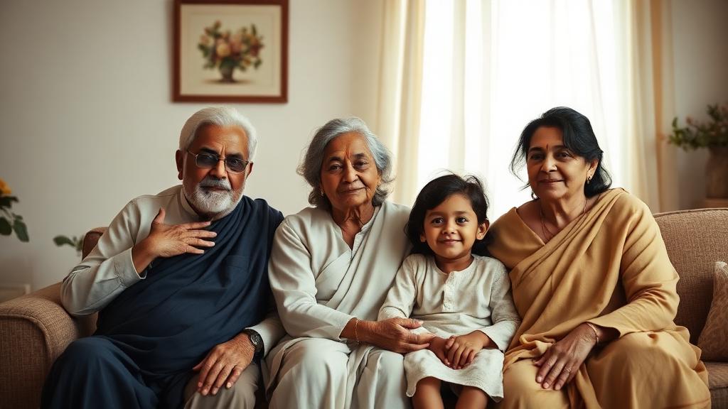 Relaxed multigenerational family enjoying time together